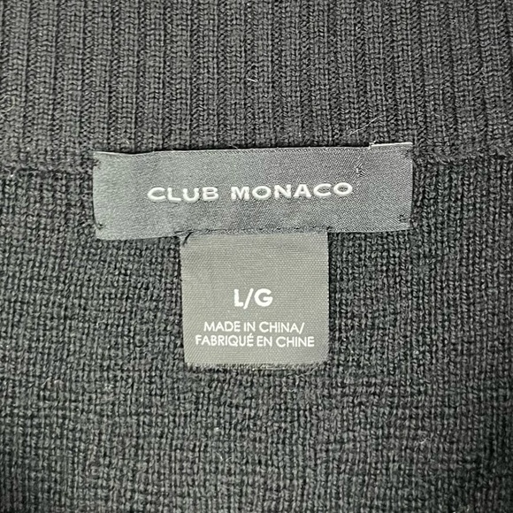 Club Monaco Quine Black Chiffon Boat Neck Sweater L - Picture 5 of 5